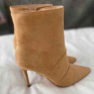 Camel Ankle Point Toe Boots